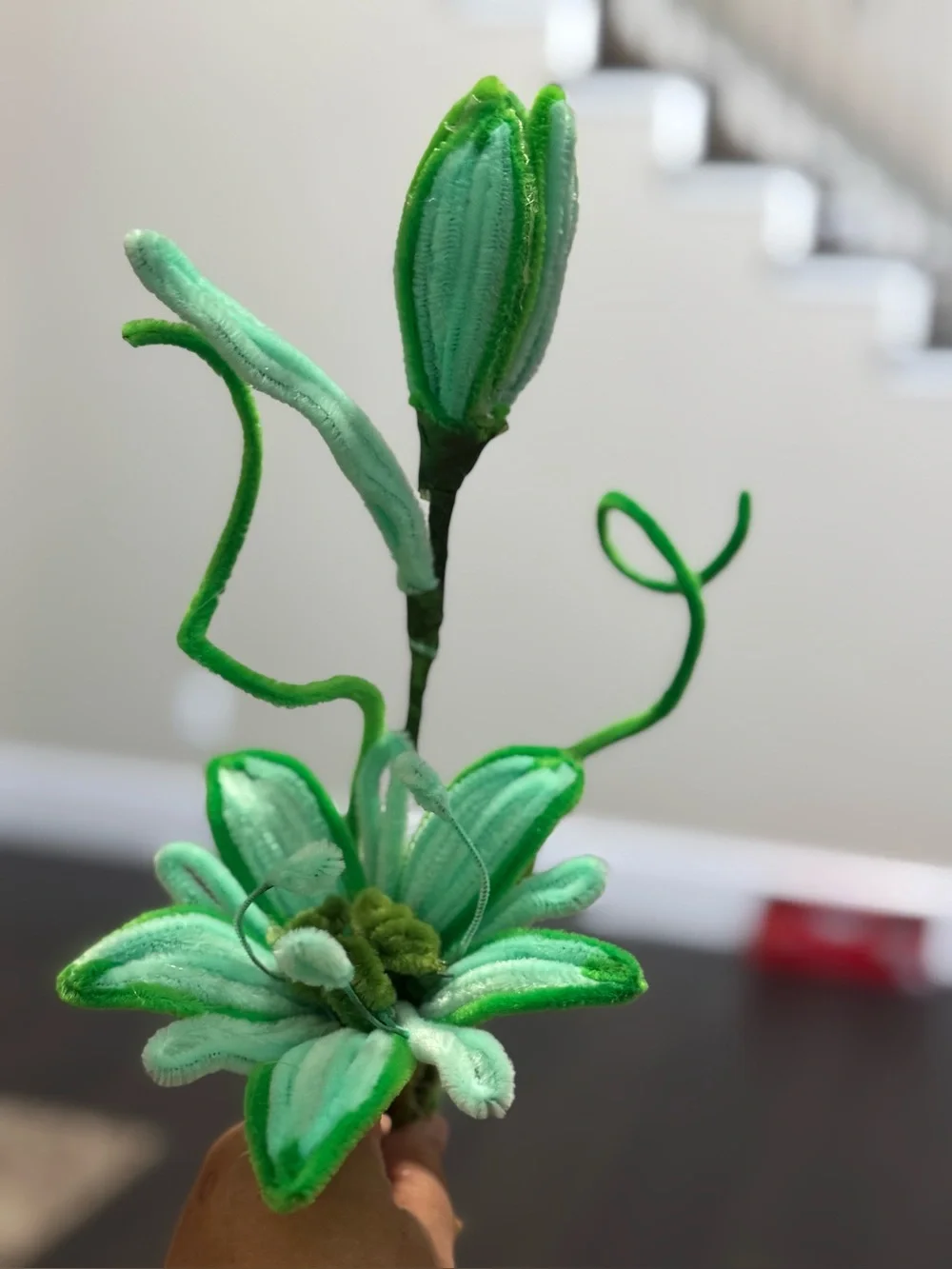 Handcraft Green Plush Flower stem